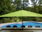 green rectangular patio umbrella