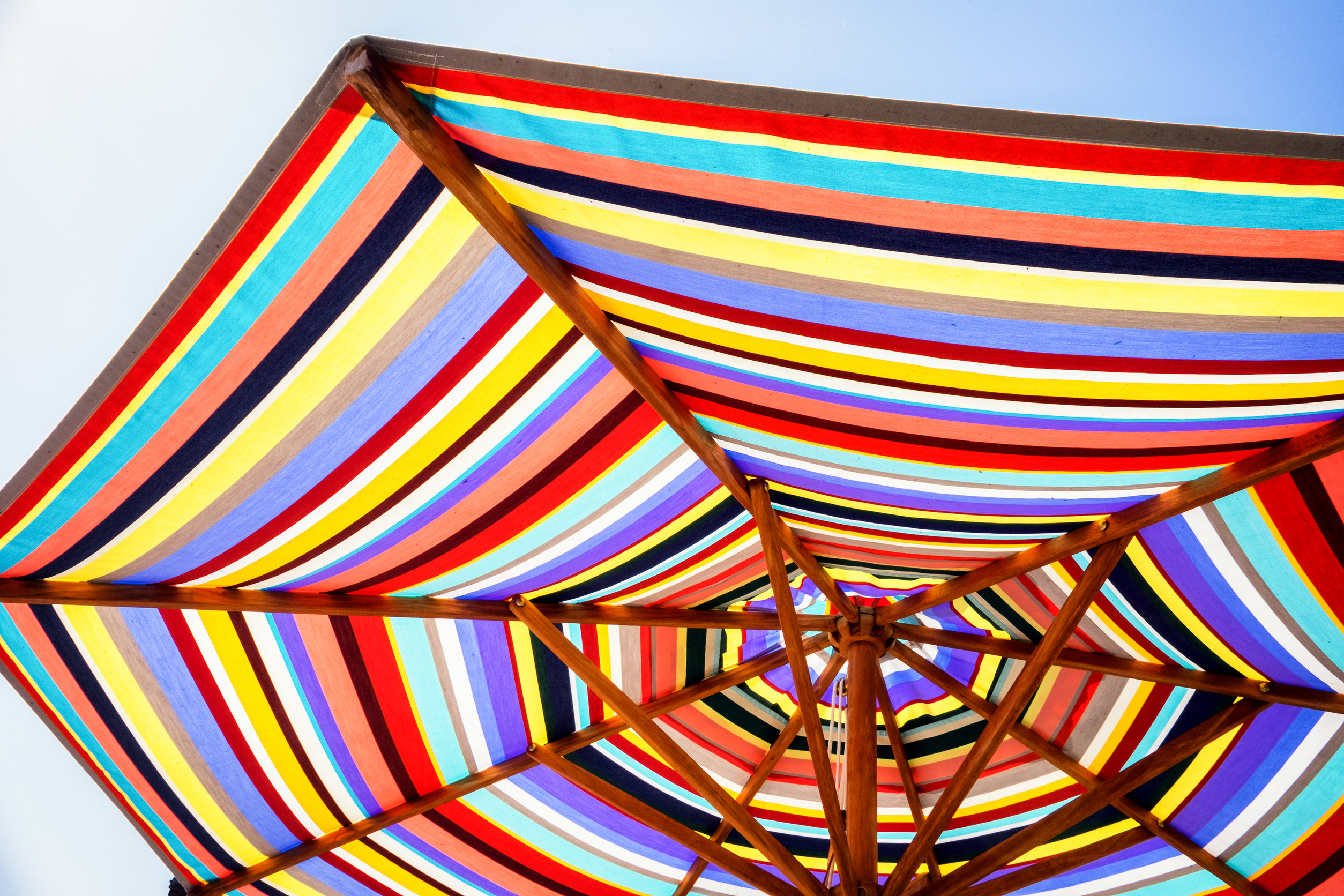 multi colored patio umbrella
