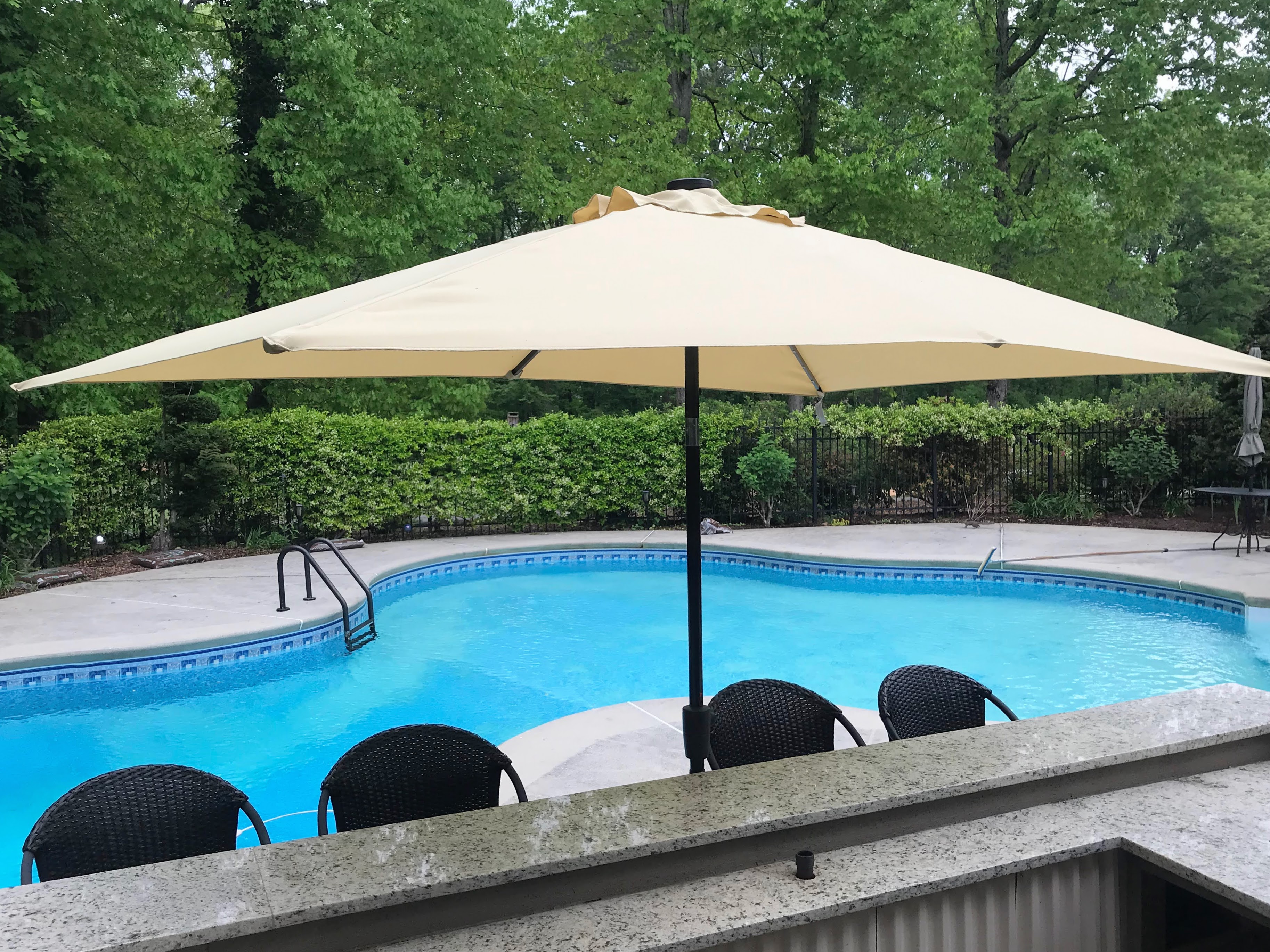 rectangular patio umbrella with lights