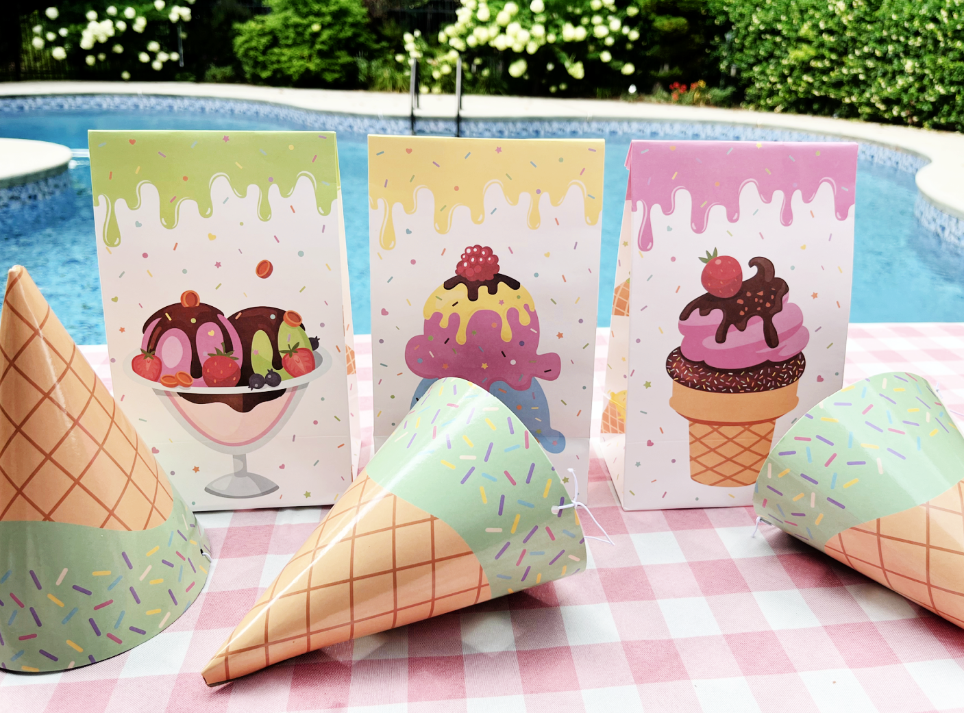 ice cream cone party bags