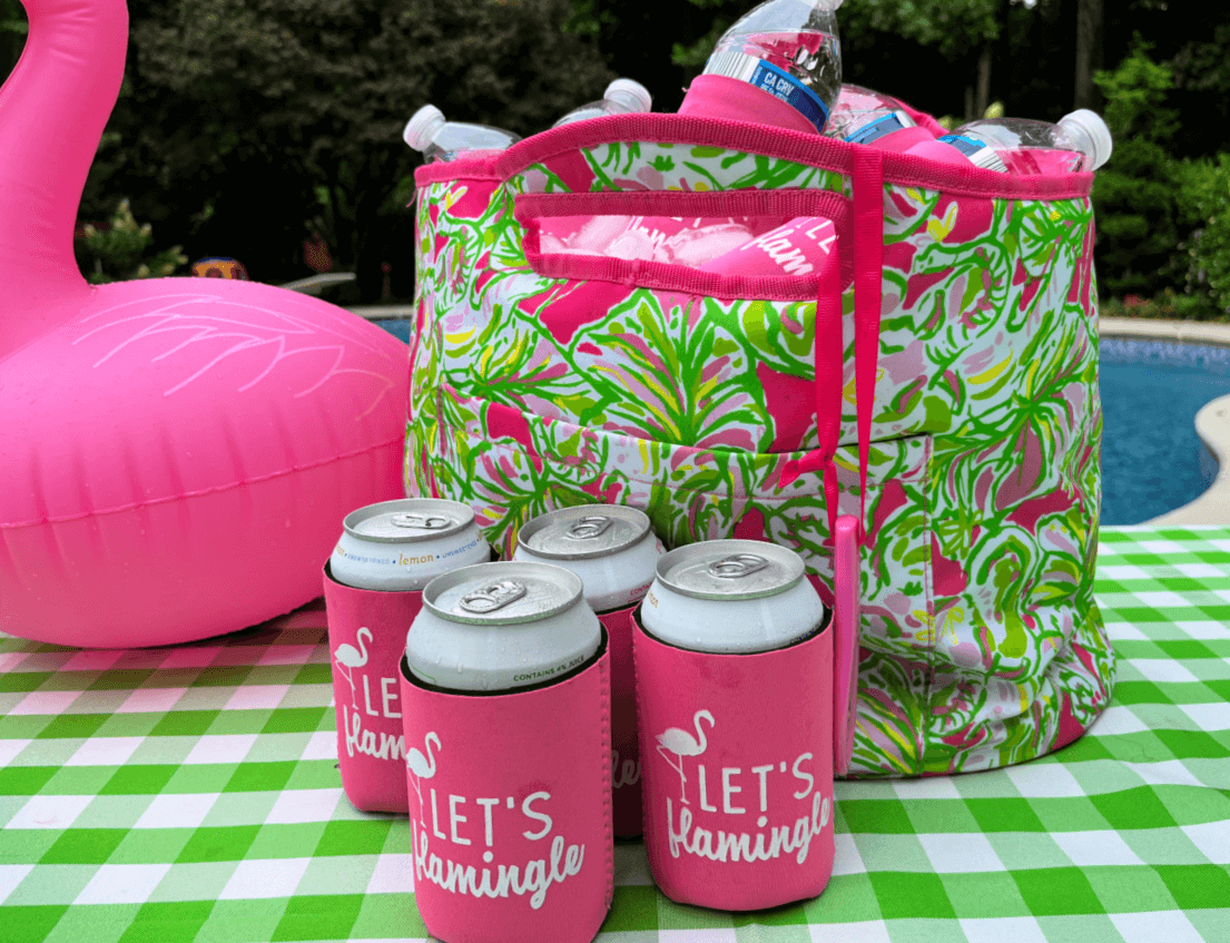 flamingo pool party beverage cooler