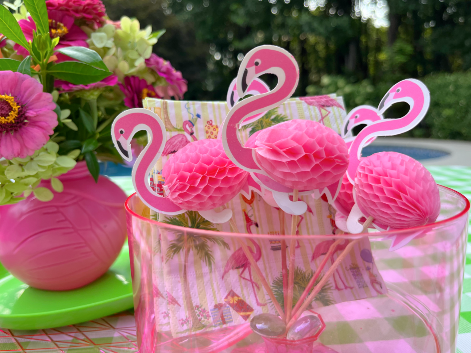 flamingo pool party supplies
