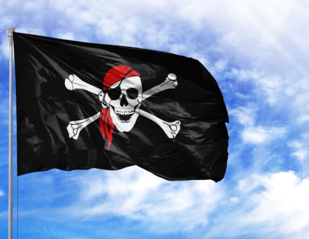 pirate flag for a pirate pool party decoration