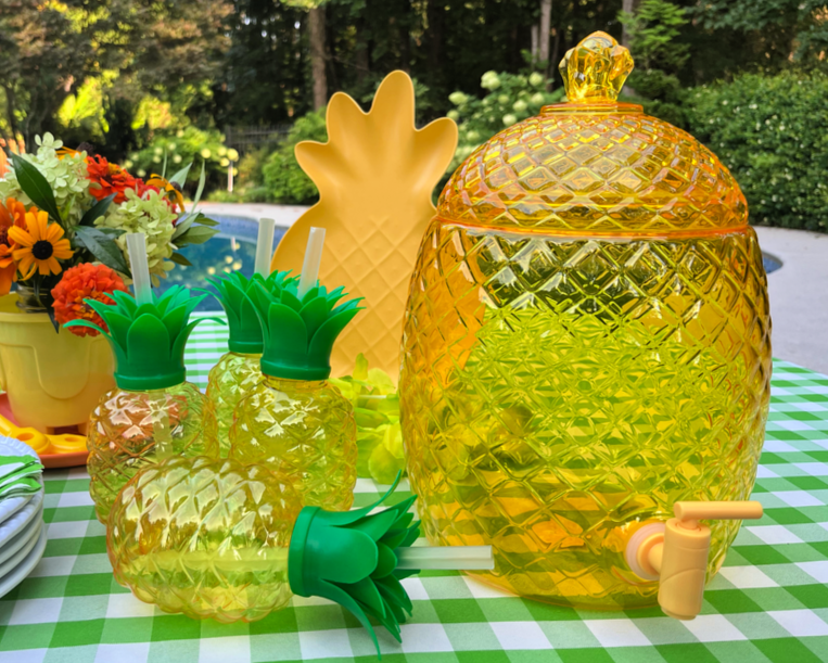 pineapple shaped plastic beverage dispenser