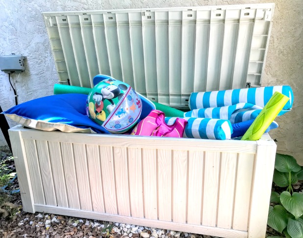 outdoor storage box for pool toys