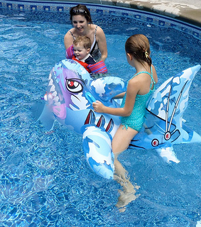 Shark Pool Party - Kids Pool Party Ideas for Fun, Floats and Food