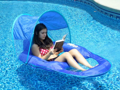 floating pool chair with umbrella