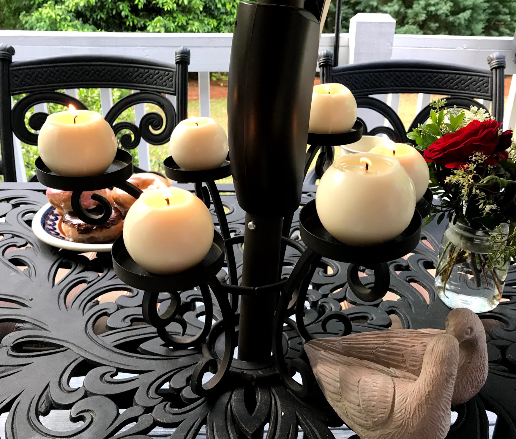 Patio Umbrella Lights Solar Candles and Battery Operated