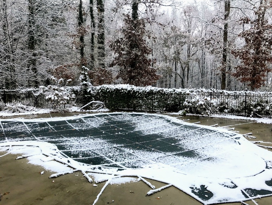 winter swimming pool cover